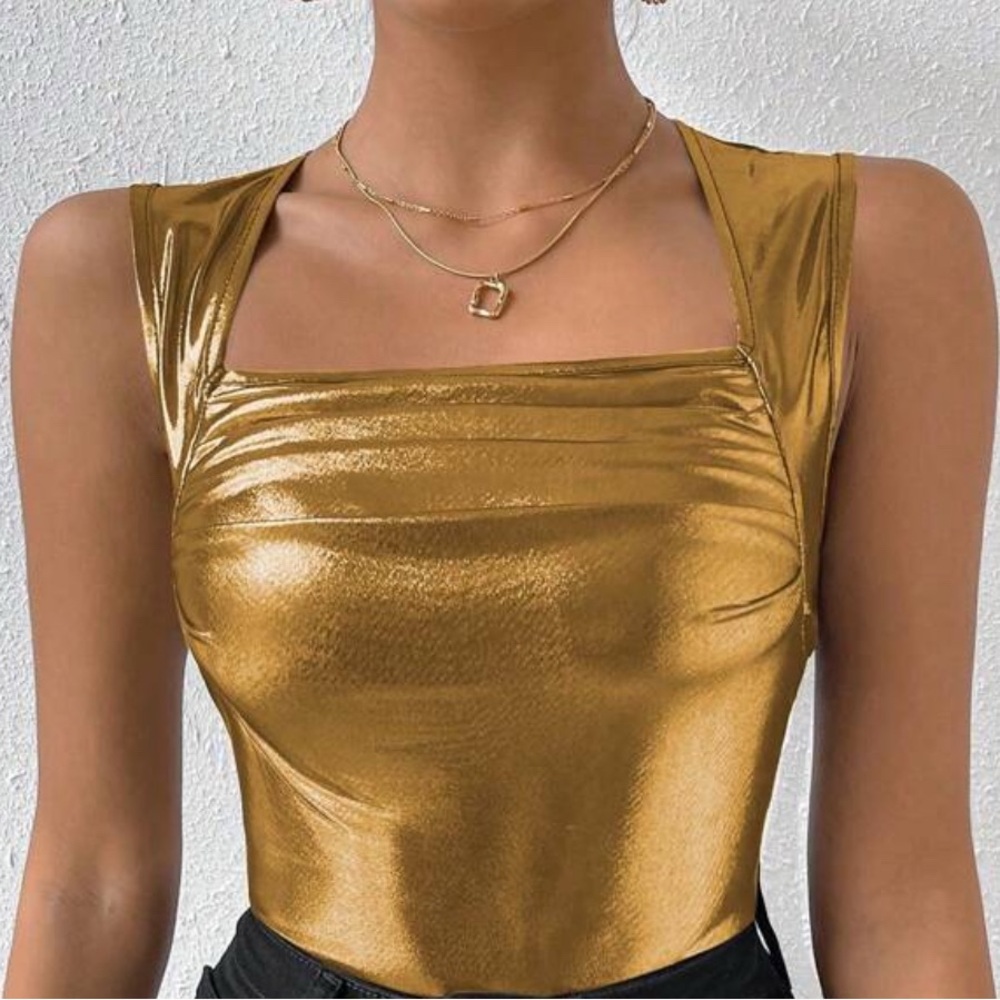 Gold Sleeveless Women's Top